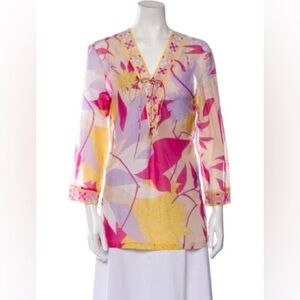 EMILIO PUCCI 2000's Y2K Floral Print Tunic Size 4